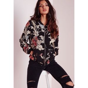 Missguided Floral Bomber Jacket